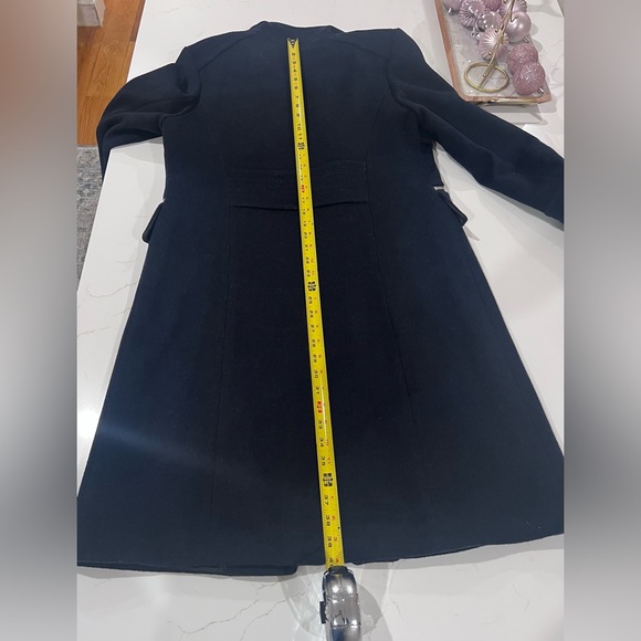 Karl Lagerfeld Paris Wool Stand Collar Coat | Medium | Navy - Picture 17 of 17